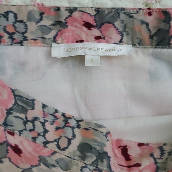 Loveshackfancy Piper silk mini Skirt Ruffle floral 2 - Picture 7 of 12